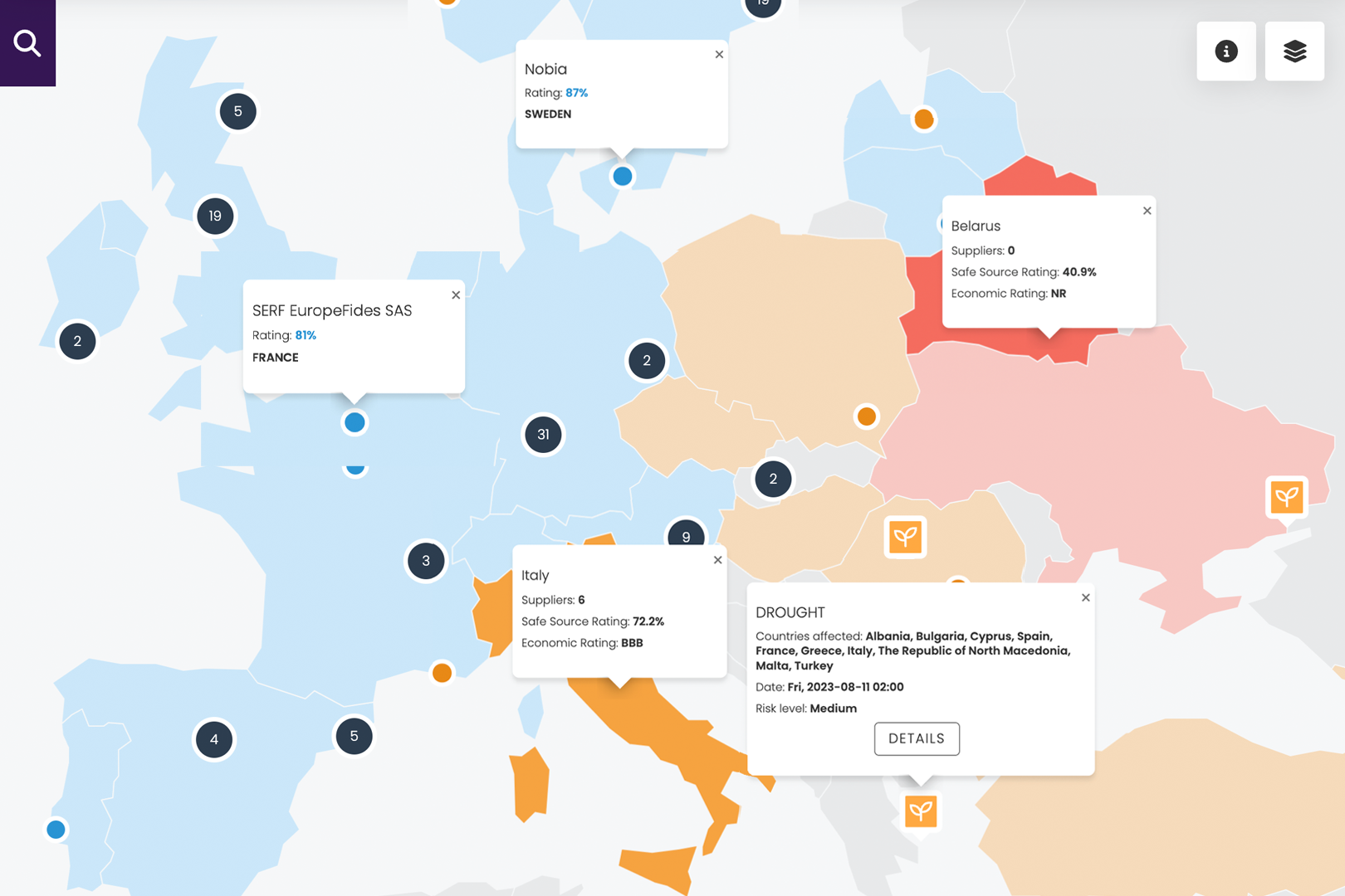 SRM - Supply Chain Map and Climate & Disaster Alerts