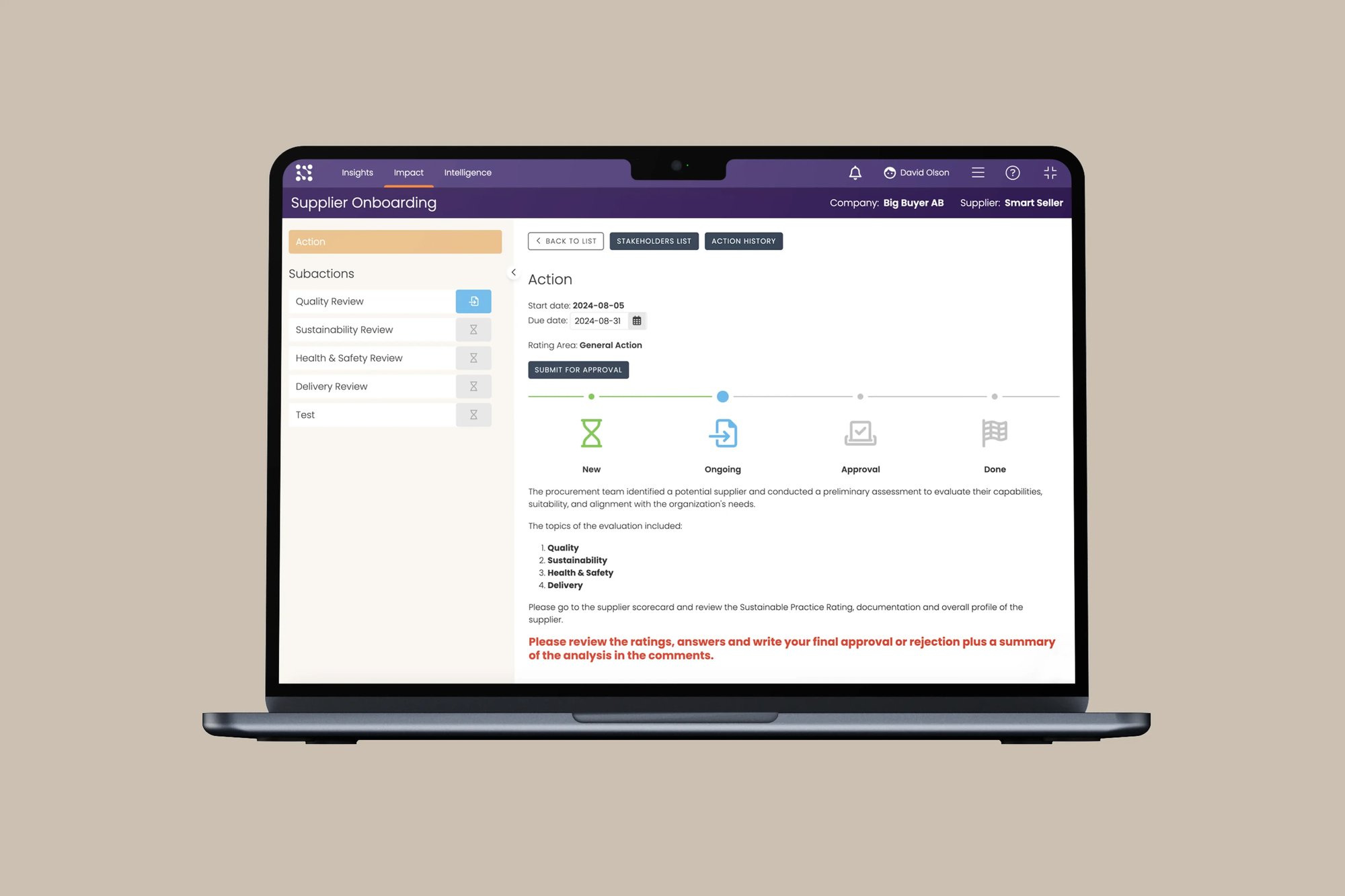 SRM Document e-Signing and Process Automation