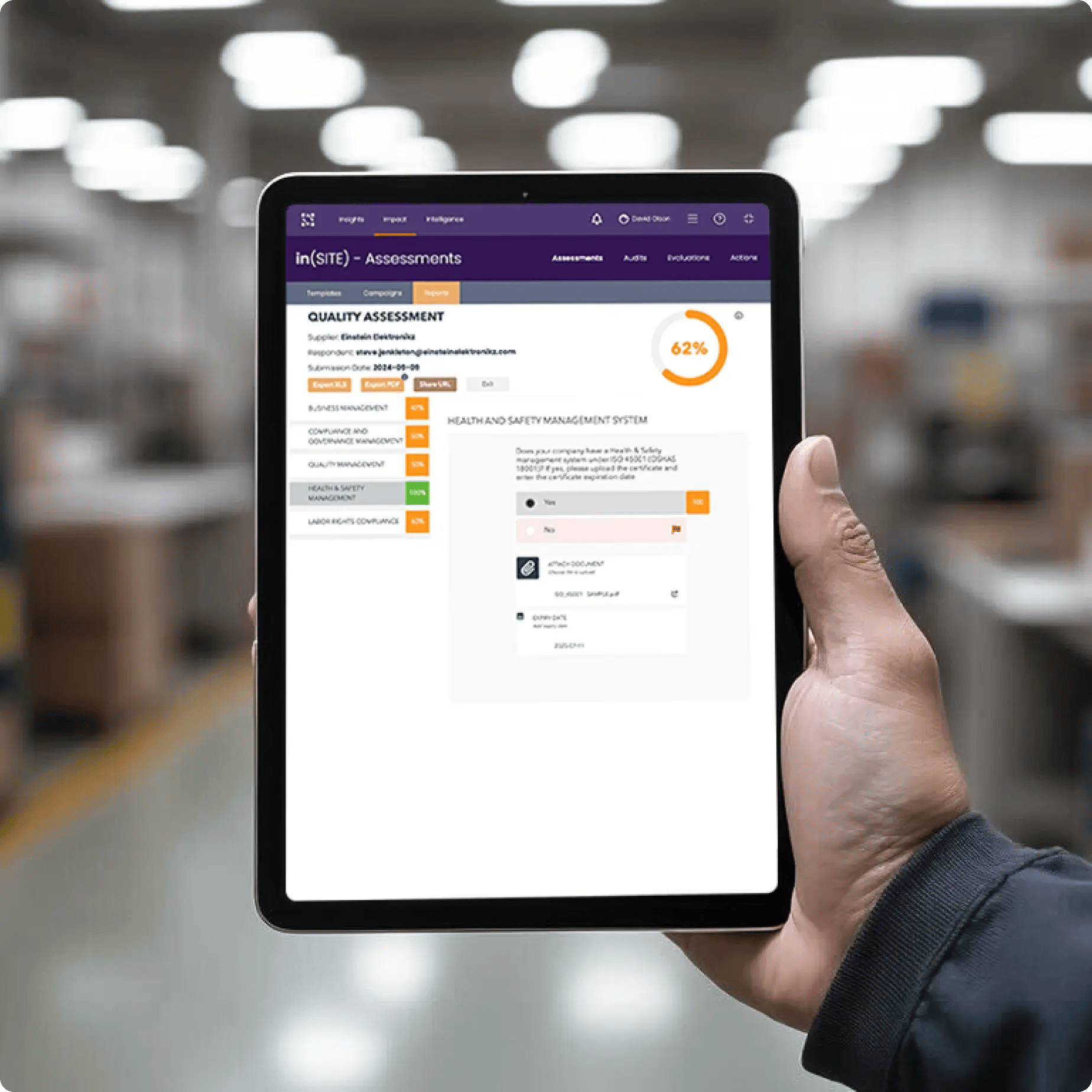 Supplier Audit Management - on(SITE) app