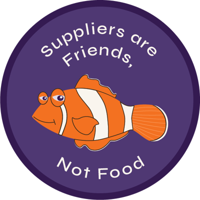 Sticker-suppliers are friends, not food-nemo